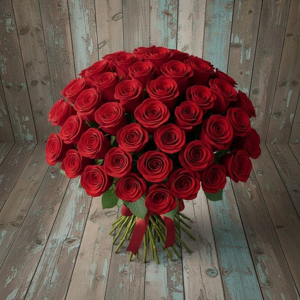 Букет 55 Красных роз Фридом в Захарково