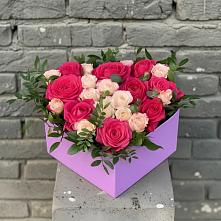 Цветочная композиция из Розы в коробке в Захарково