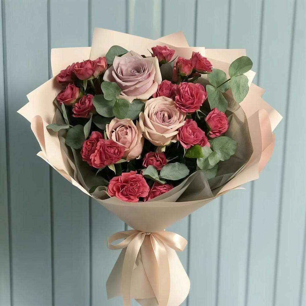 Букет цветов из: Гвоздики и Розы в Захарково