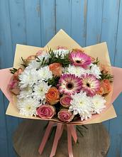 Букет цветов из:  Розы, Герберы и Хризантемы #REPLACE_PRED# Захарково