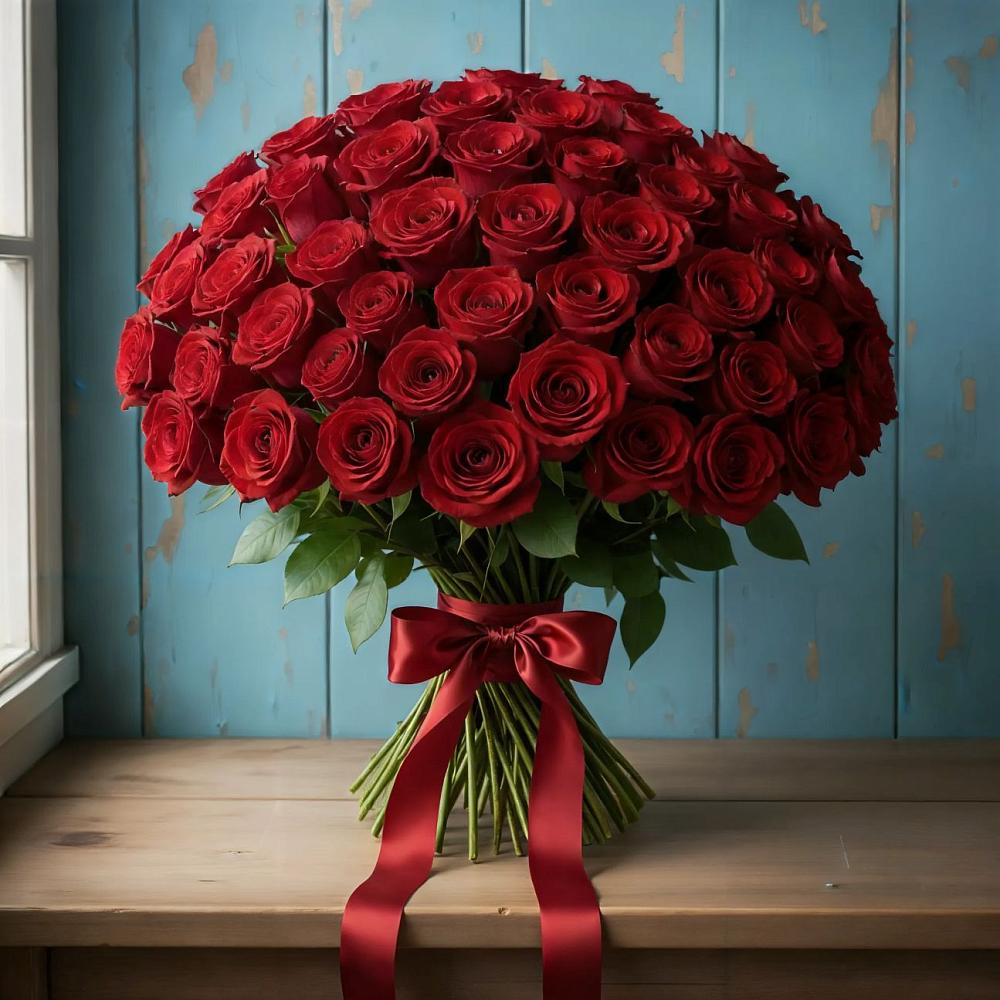 Букет Красные розы Блэк Меджик в Захарково