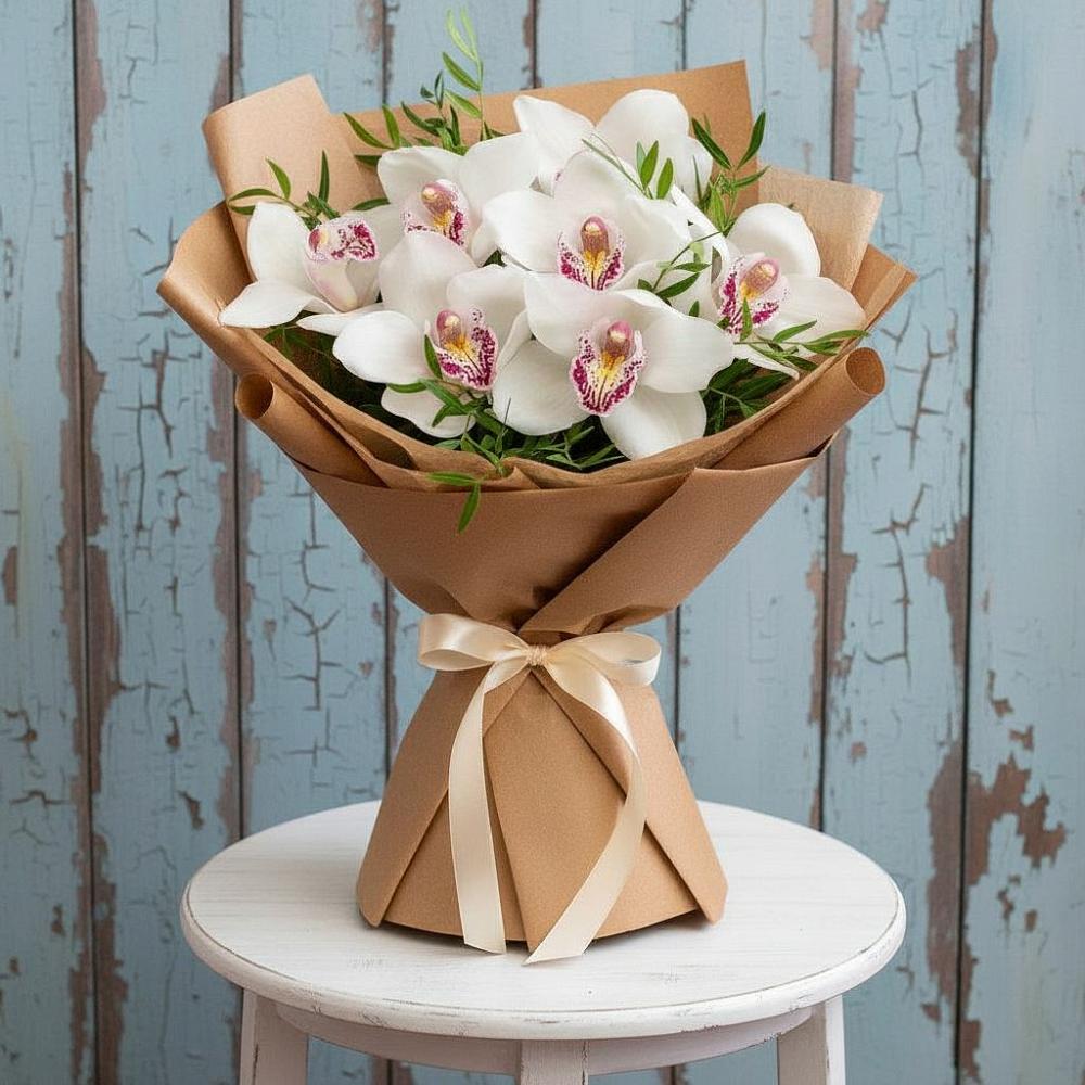Букет цветов из: Орхидеи и Розы в Захарково