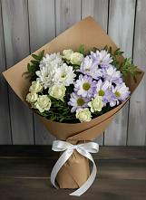 Букет цветов из:  Хризантемы и Розы в Захарково