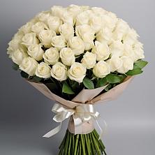 Букет 101 беля роза Белоснежка в Захарково