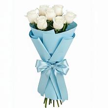 Букет 7 белых роз Проуд в Захарково