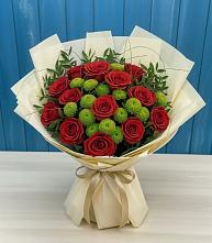 Букет цветов из:  Розы и Хризантемы в Захарково