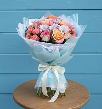 Букет цветов из:  Хризантемы и Розы в Захарково