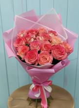 Букет 15 Розовых роз Равель в Захарково
