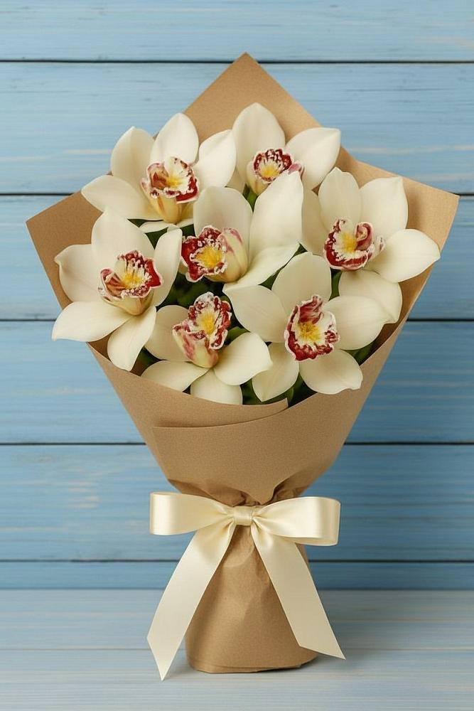 Букет цветов из: Орхидеи и Розы в Захарково